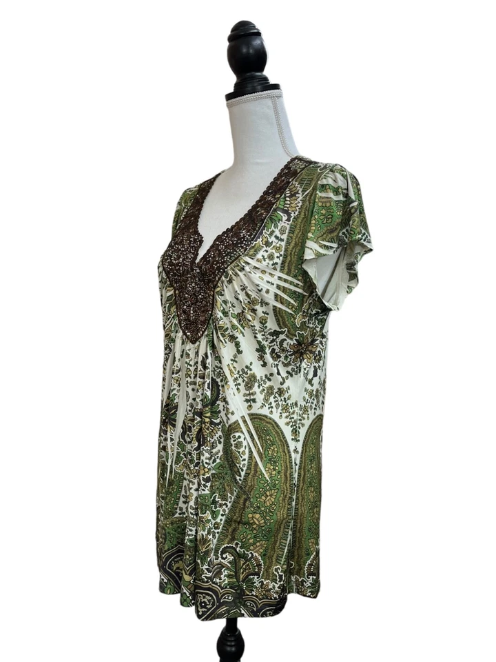 Blusa túnica Covington para mujer multicolor de encaje y lentejuelas L Foto 2 de 4