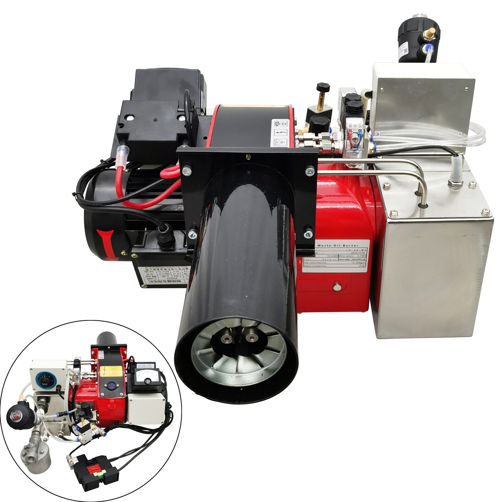 220V Heavy Oil Burner with Air Atomizing Double Section Fire for Waste Oil Heater Furnace-image