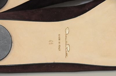 Chaussures Plates En Daim Bourgogne Oscar De La Renta Hilery - Taille 41 - Neuf Sans Boîte