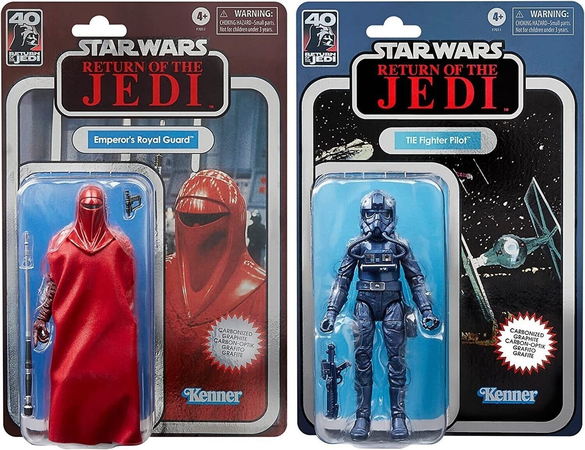 STAR WARS BLACK SERIES CARBONIZED EMPEROR'S ROYAL GUARD & TIE