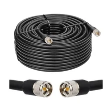 MOOKEERF UHF CB Coax Cable - 200FT KMR400 PL259 Male to Male Coaxial Cable Lo...