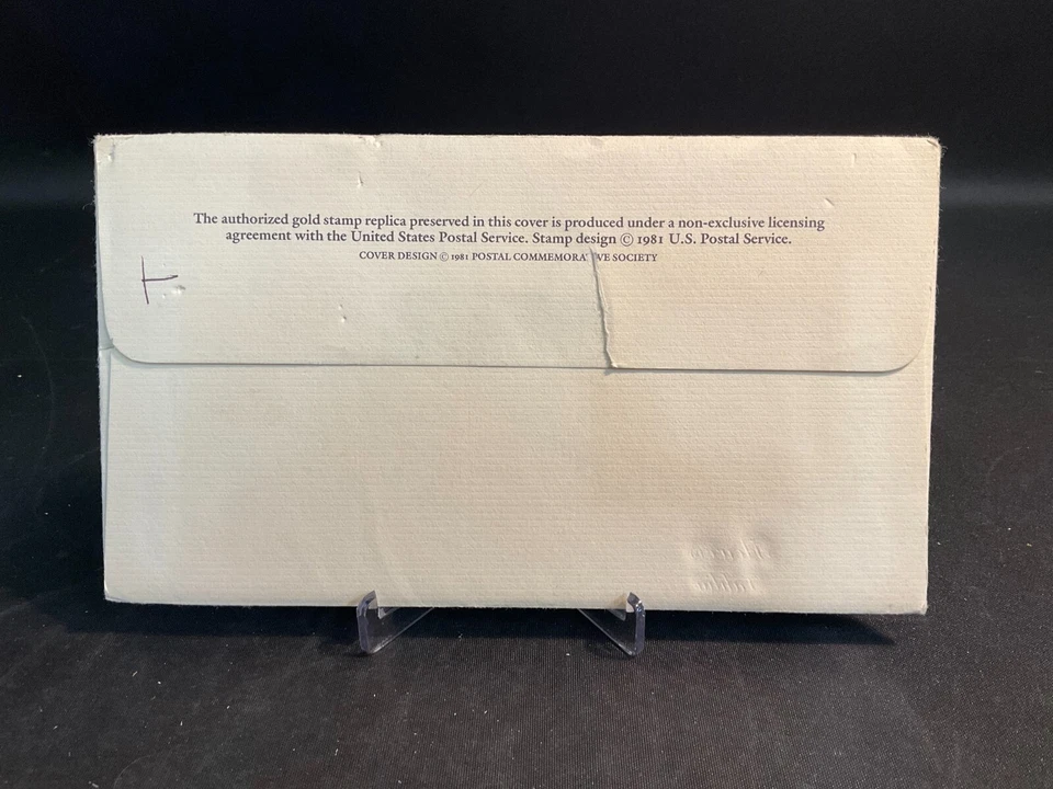 1981 PCS Flowers Dahlia 18¢ FDC 22K Gold Stamp Replica - Image 2 of 2