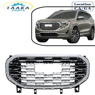 Chrome Front Upper Grille Assembly Denali Style For 2018-2021 GMC Terrain