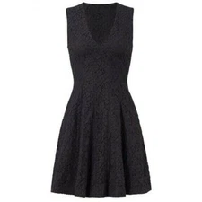 10 Crosby Derek Lam Dress Little Black lace Sleeveless V neck Fit Flare Mini 8