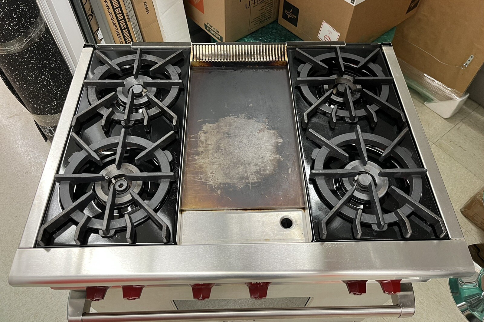 Wolf Gas Range R364G (Used) 4 Burner + Griddle with Riser/Shelf eBay
