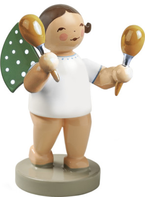 Wendt & Kühn, Engel mit Maracas, 650/65, Elf Punkte Engel Weihnachten Geburtstag