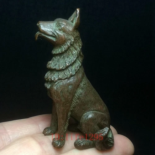 chinese Bronze Carving dog Figurine Statue gift Collection H6.5 CM not antique - Picture 6 of 9