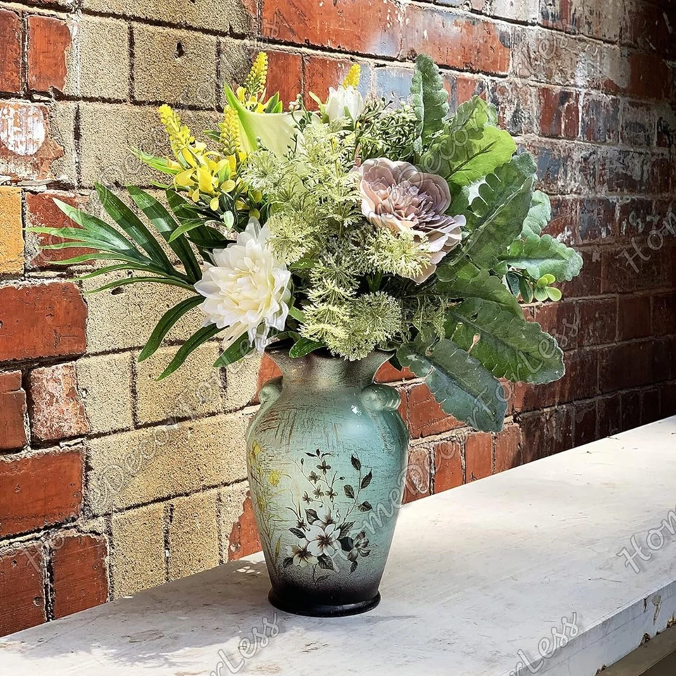 Artificial Floral Flower Arrangement in Ceramic Vase Centerpiece Home Decor - Image 3 of 4