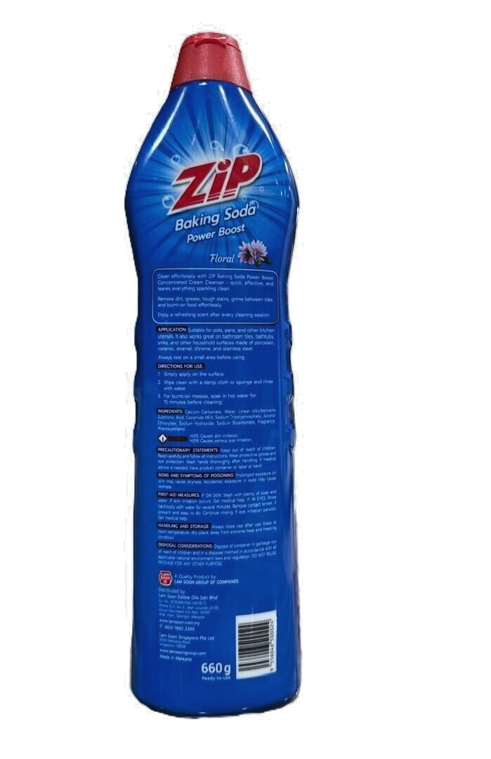 Zip Baking Soda Power Boost Concentrated Cream Cleanser Floral