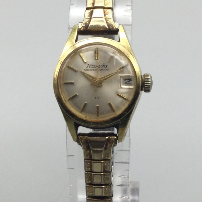 Vintage Nivada Compensamatic Watch Womens Manual Wind 20mm Gold