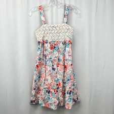 Crown  Ivy Kids Girls Romper Multicolor Floral One-Piece Sleeveless Smocked 16