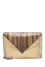 Whiting & Davis Snake Embossed Chainmail Envelope Clutch Nwt $220