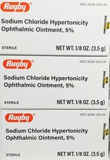 Rugby Sodium Chloride Ophthalmic Ointment 5  Compare to Muro 128 -3 Pack