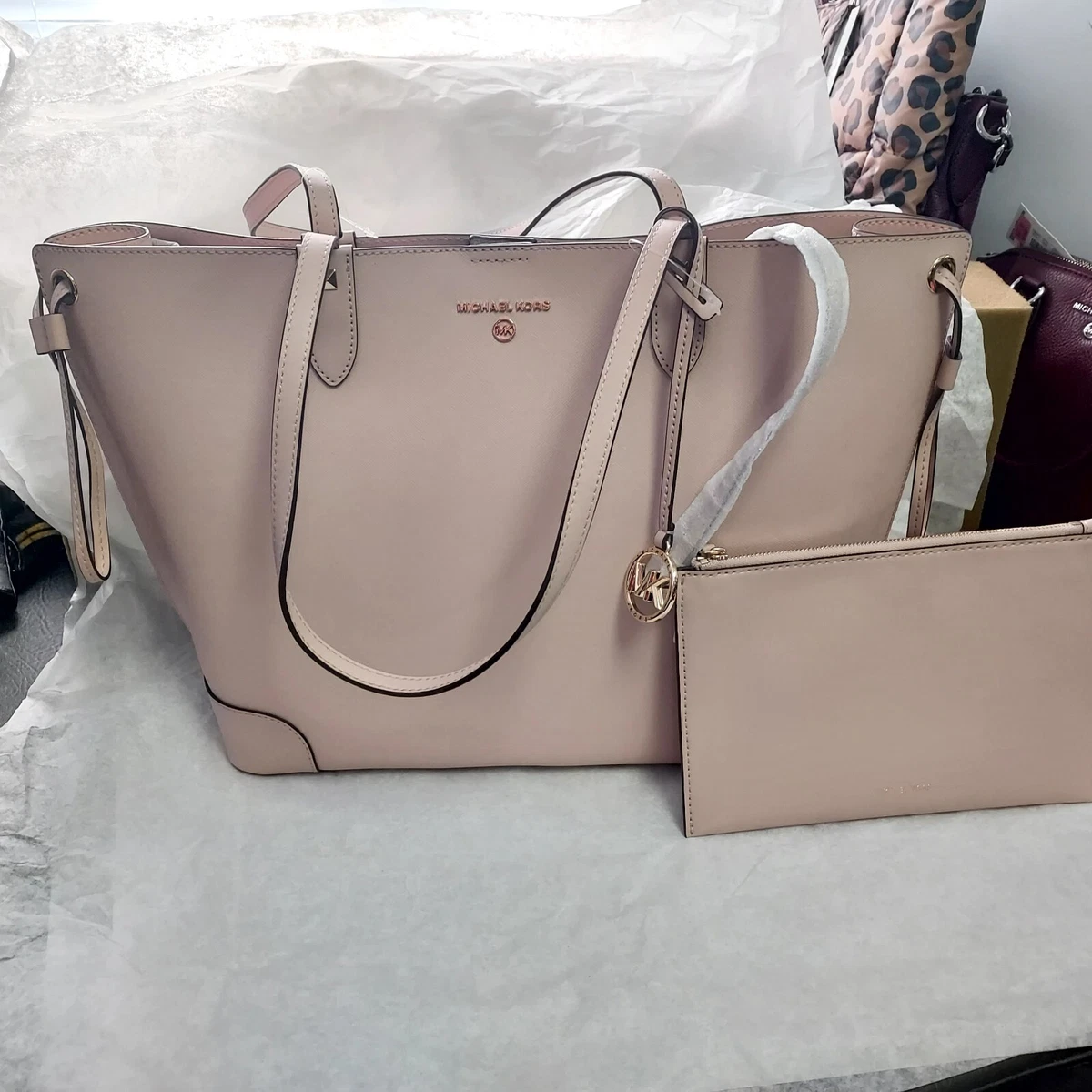 Michael Kors  Edith Large Soft Pink Saffiano Leather – McRichard