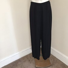 Giorgio Armani Black Label Wide Leg Women's Pants Semi Sheer 42