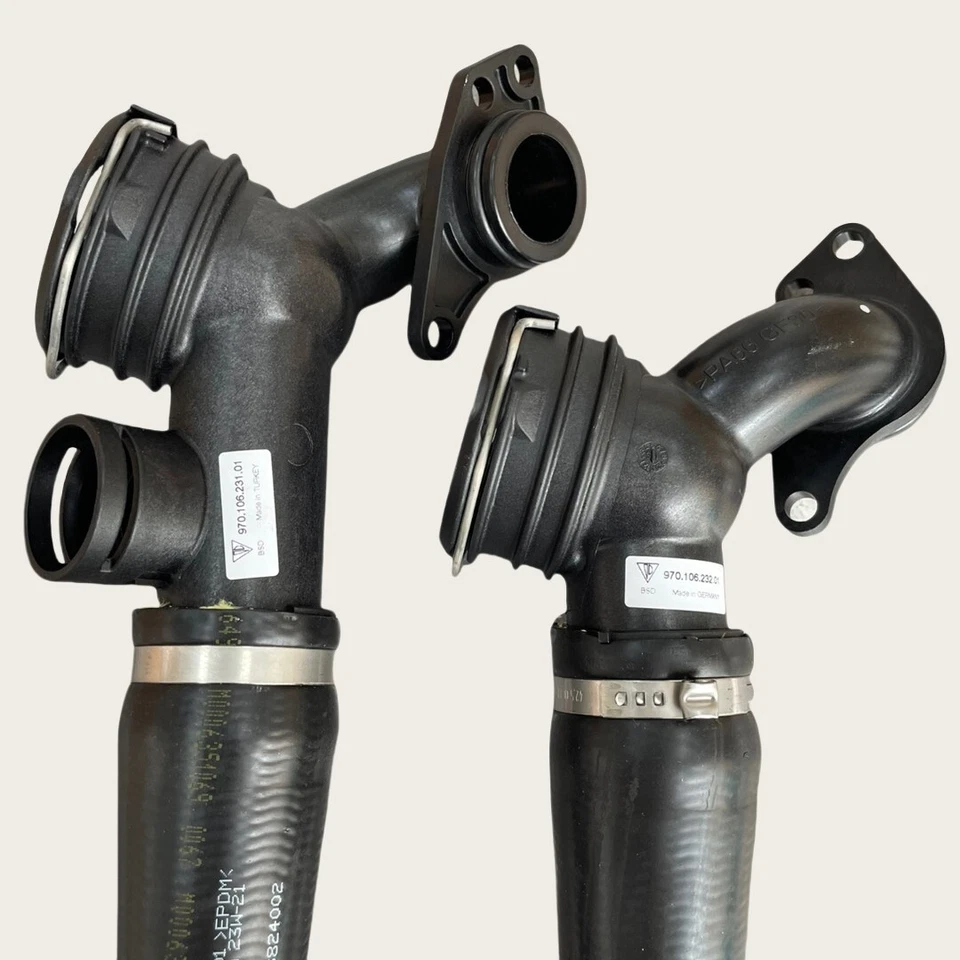 Par de mangueras de refrigerante superior e inferior del radiador OEM para Porsche Panamera 2010-2016 Foto 2 de 4