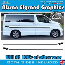 NISSAN ELGRAND MPV Camper Side Stripes Decals Stickers Van Graphics FREE P&P 027