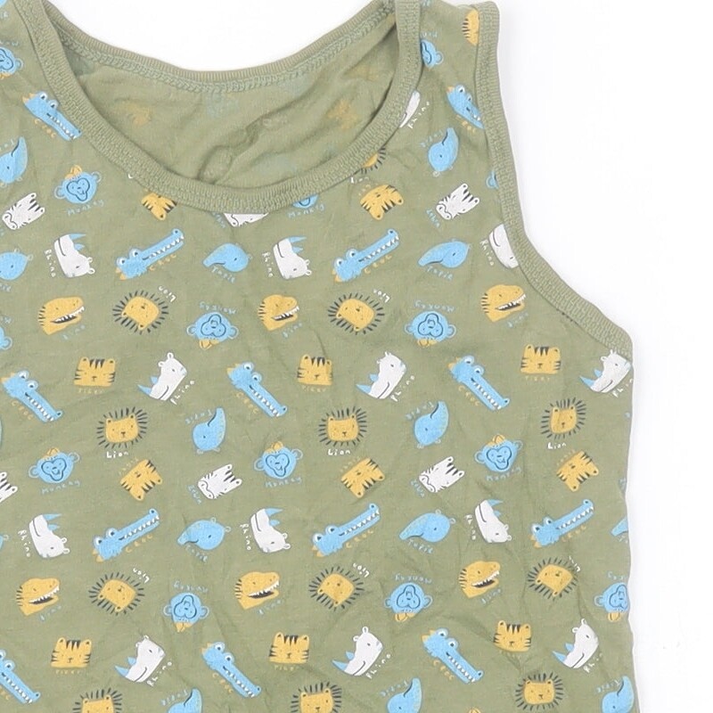George Boys Green 100percent Cotton Basic Tank Size 9-10 Years Round Neck Pullover - A image 8