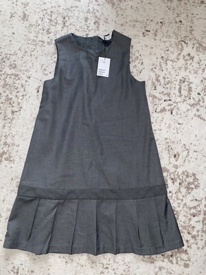 NEW H&M GIRLS PLEATED GREY SHIFT SCHOOL UNIFORM JUMPER DRESS 13-14 Y | eBay