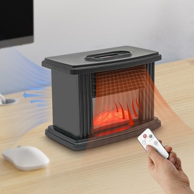 Freestanding MINI Air Heater Electric Fireplace Heater 3D Realistic Flame Effect