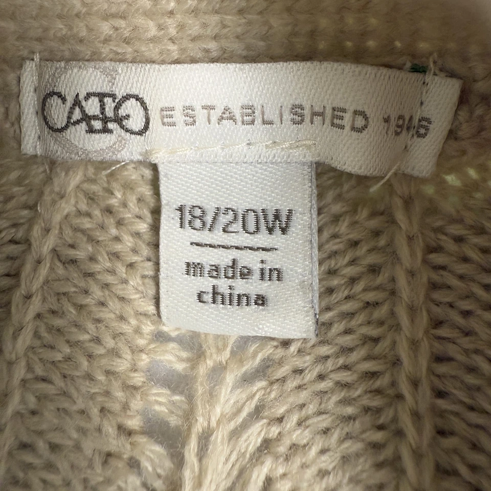 CATO Kimono Open Cardigan Womens 18/20W Sweater Scallop Knit Oversized Sweater - Image 4 of 4