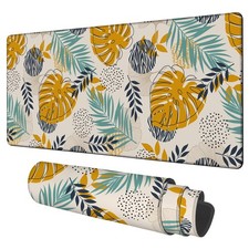 Large Mouse Pad Palm Leaves Gaming Desk Pad Computer Keyboard Non-Slip Waterp...