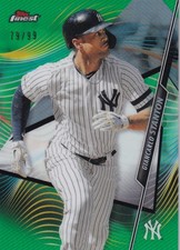 2020 Topps Finest New York Yankees Giancarlo Stanton Base Green Refractors 79/99
