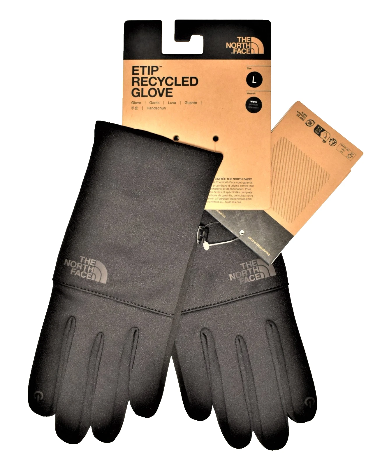 THE NORTH FACE ETIP Large Recycled Gloves TNF Black - Large NWT $45