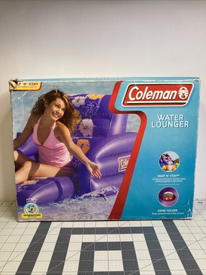 #ad Coleman Water Lounger Purple Drink Holder Snap#x27;N#x27;Stay NOS $99.99
