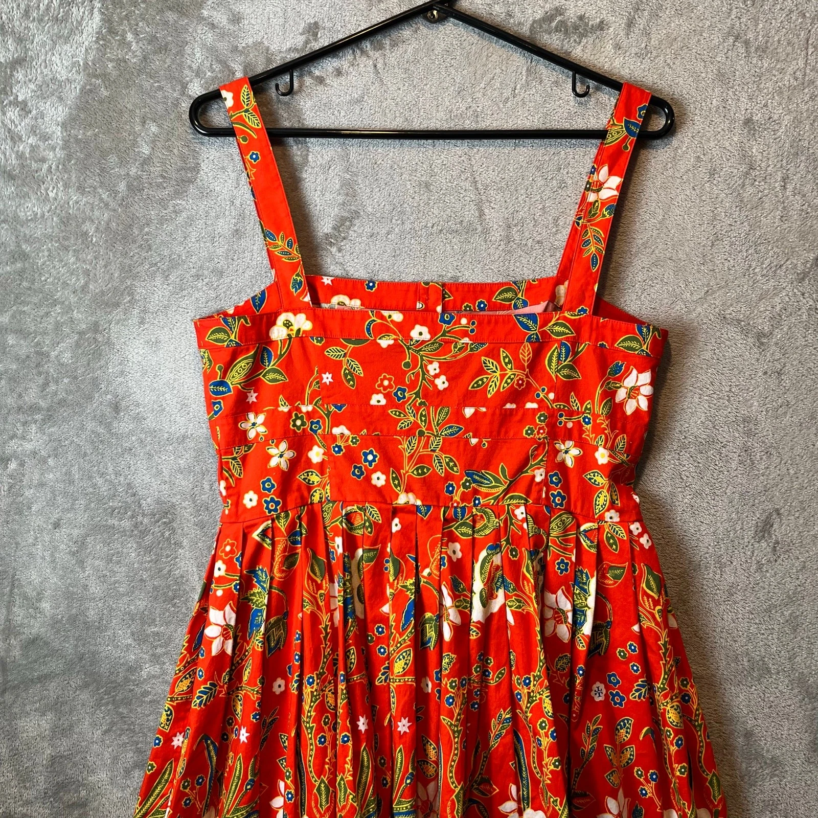 Abito Tory Burch Fernanda Samba Batik fiore arancione taglia 6 floreale cotone estivo