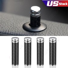 4* Manija de perilla de cerradura de puerta de tablero interior de fibra de carbono para auto camión SUV