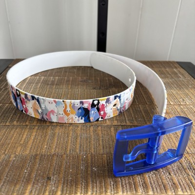 Ceinture équestre C4 Réglable, Boucle Rétro, Motif Blanc Et Bleu – Taille Unique