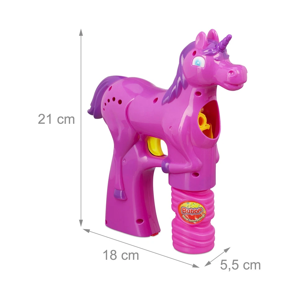 10 x Einhorn Seifenblasenpistole LED Seifenblasen Flüssigkeit Luftblasen Bubbles - Bild 4 von 4