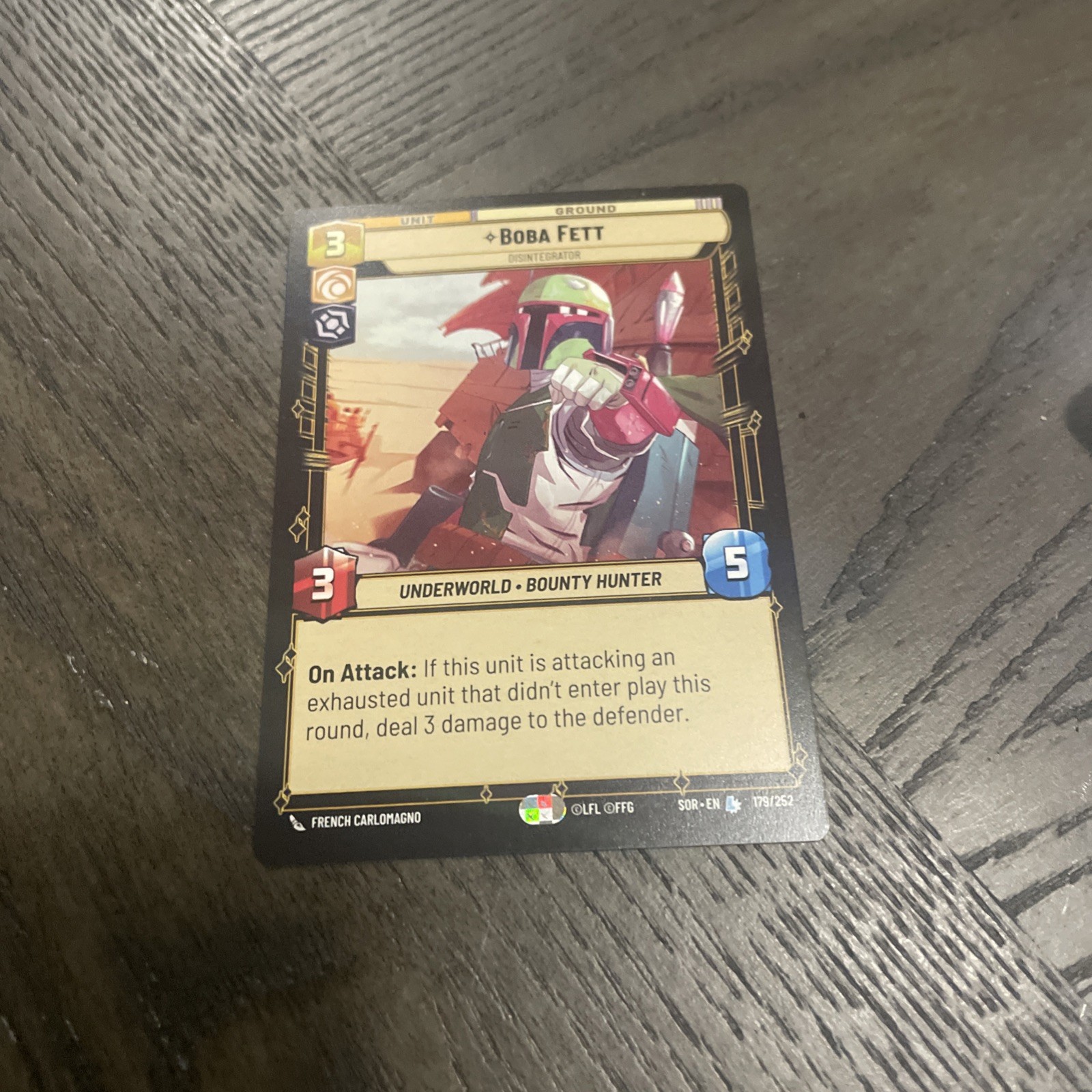 Star Wars Unlimited - Boba Fett Disintegrator 179/252 Legendary