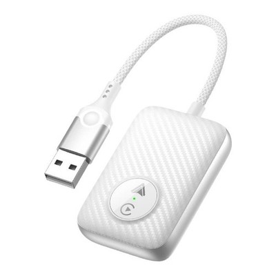 Adaptador 2 en 1 USB con cable inalámbrico para CarPlay/Android Auto Box, blanco