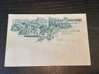 Rare 1899’s Czech Beer Brewery “Actien Brauerei Asch.” Postcard