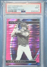 2021 Panini Chronicles Titan Pink Pulsar Prizm #16 Mike Trout PSA 9