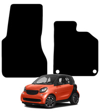 for Smart ForTwo 453 2015 to 2019 Tailored Carpet Car Floor Mats Black 2pc Set