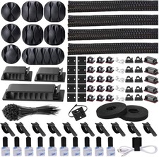 Cable Management Kit 192 PCS Organizer Sleeve Clips