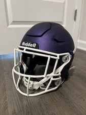 Riddell Speedflex Football Helmet Adult XL Matte Purple White Facemask