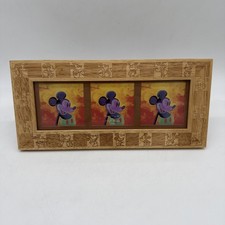 Mickey Wooden Picture Frame Disney -- Fits 3.5" x 10" or 3" x 3" Photos