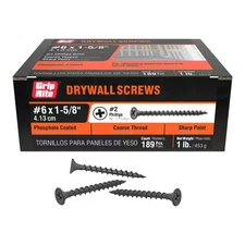 #6 X 1-5/8 In. #2 Phillips Bugle Head Coarse Thread Drywall Screw 1 Lb. Box