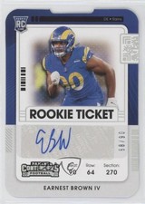 2021 Panini Contenders Rookie Ticket Stub 68/90 Earnest Brown IV #291 Auto 1m1a