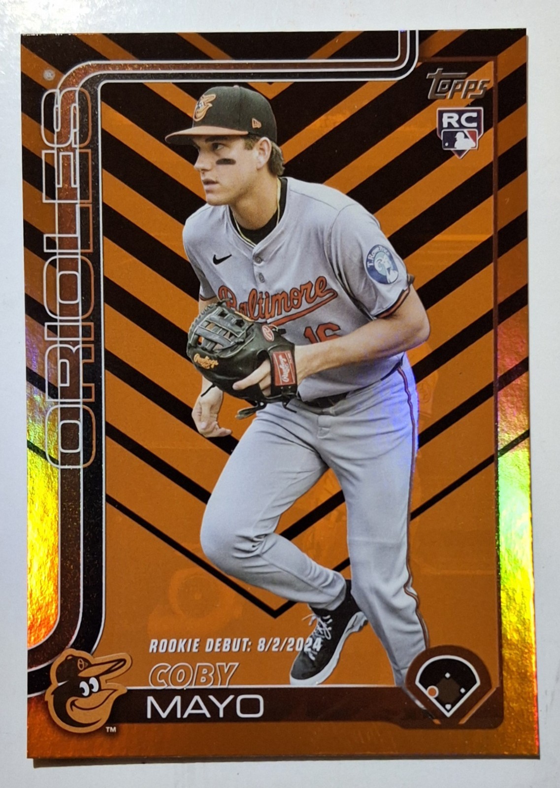 Coby Mayo 2025 Topps Update #US282 Holiday (RC) Rookie Debut Baltimore Orioles