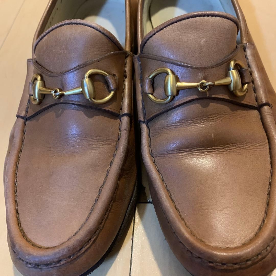 GUCCI Women's Loafers Horsebit Leather Brown Size:36.5/JP:23.5 147843K Authentic thumbnail 3
