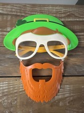 Sun Staches LEPRECHAUN Face GLASSES NEW Irish St Patricks MUSTACHE SUNGLASSES
