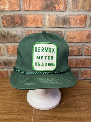 Vintage Bermex Meter Reading Patch Green San Sun Strapback Hat ACRT Utility Gas