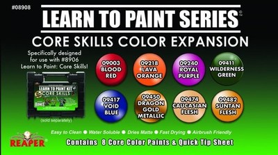 Reaper 08908 Learn to Paint Kit: Core Skills Color Expansion
