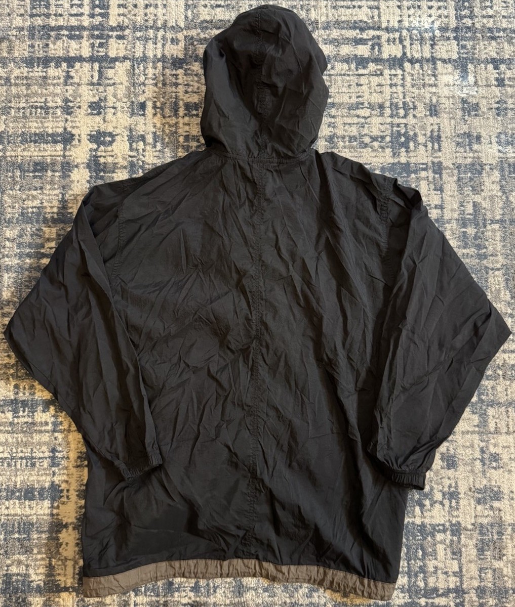 Vintage 90s Nike Center Swoosh Black Nylon 1/2 Zip Hooded Anorak