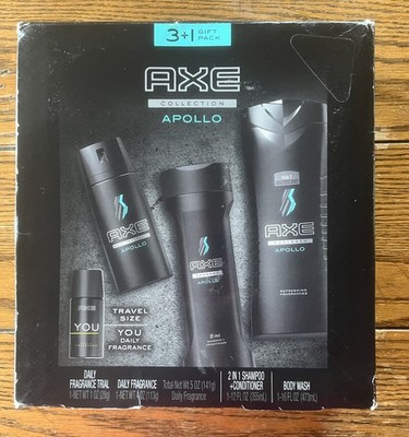 AXE Apollo 3+1 Piece Gift Set Bodywash, Shampoo , Daily Fragrance - New